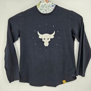 Under Armour Project Rock Shirt Mens Large‎ All Day Hustle Black Long Sleeve